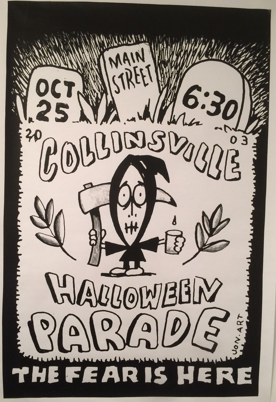 Vintage Collinsville Halloween Parade poster, The Fear Is Here